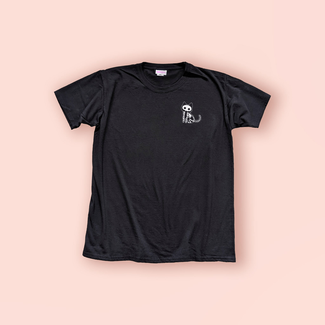 Skeleton Cat Sitting T-Shirt